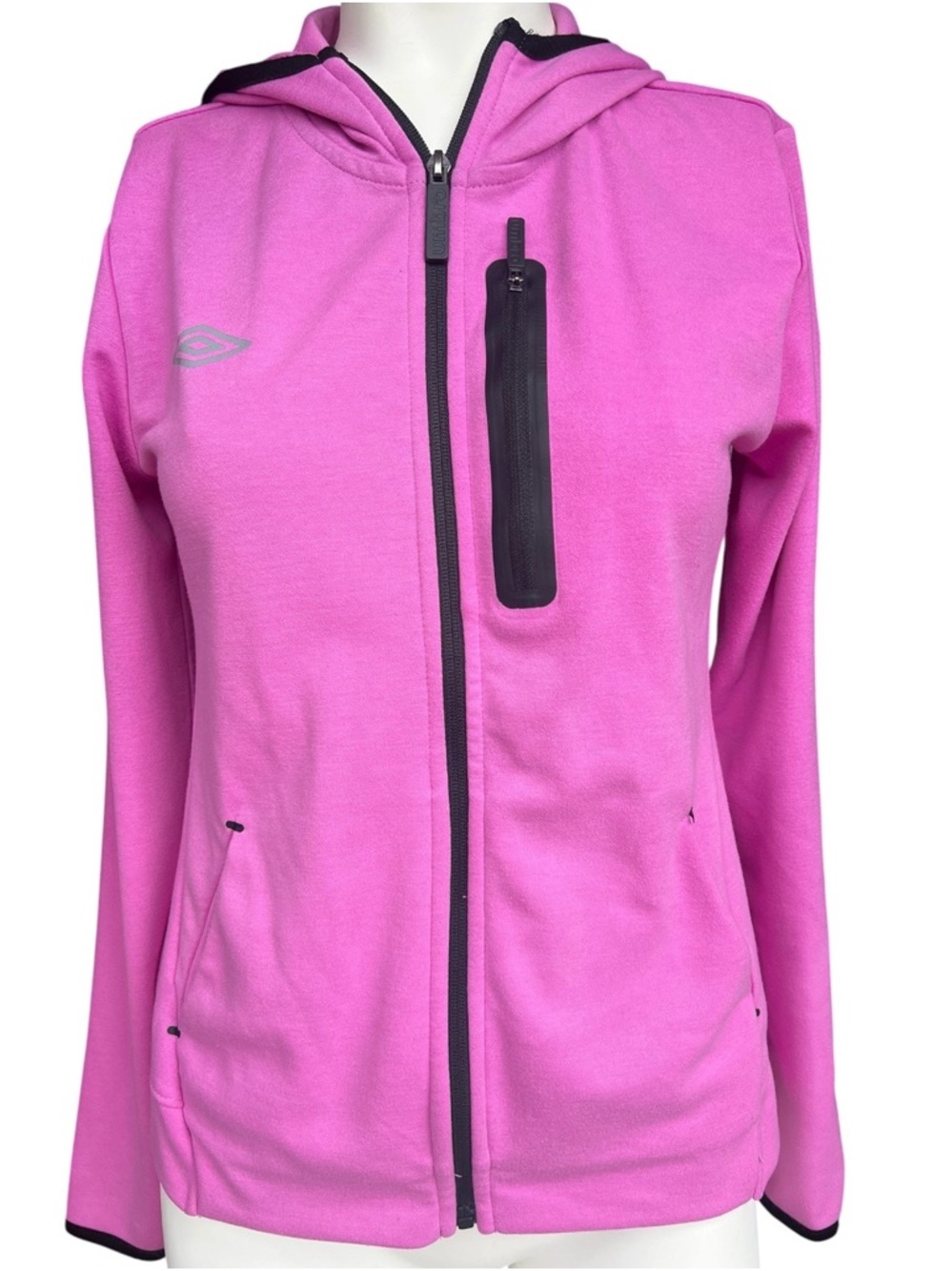 Umbro Pink Full-Zip Fleece Hoodie